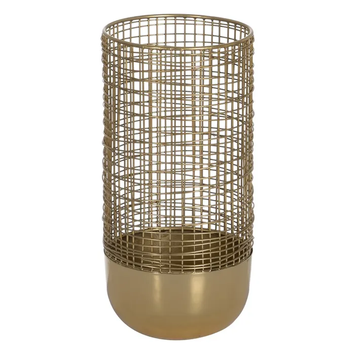 VASE GOLDEN IRON DECORATION 15 X 15 X 30 CM