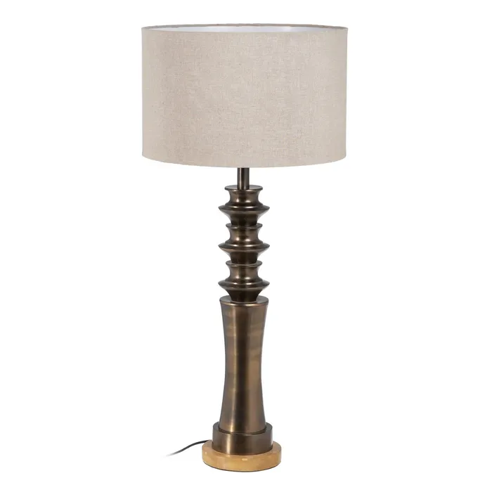 TABLE LAMP BRONZE FABRIC-METAL LIGHTING 41 X 41 X 88,50 CM