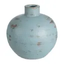 VASE TURQUOISE TERRACOTTA DECORATION 30 X 32 X 29 CM 