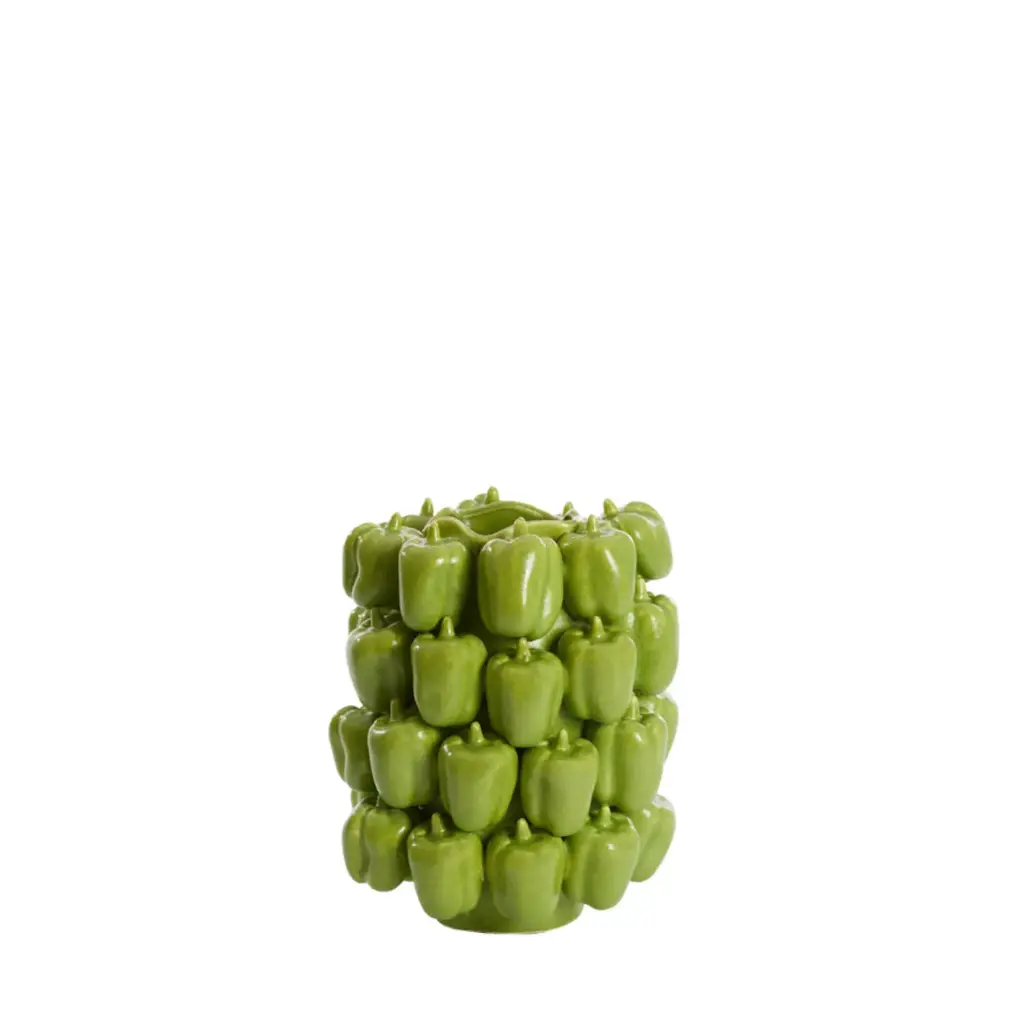 [5879081] Vase deco 23,5x23x32,5 cm BELLPEPPER ceramics shiny green