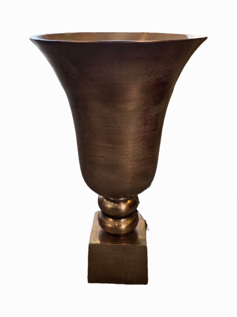 VASE IN ROUGH ANT.GOLD 45X45X74H