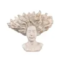 Kimbere Cream cement face shaped statue hair L 43x25x35cm