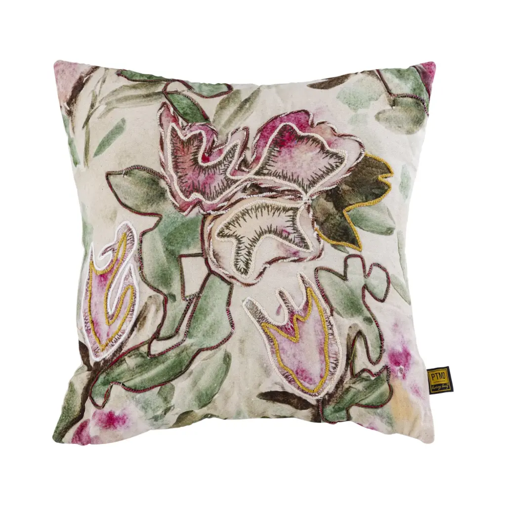 [724451] Ayumi Pink square cotton cushion abstract 45x45cm