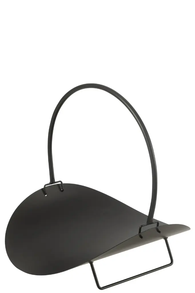 [46290] Wood Basket New Metal Black