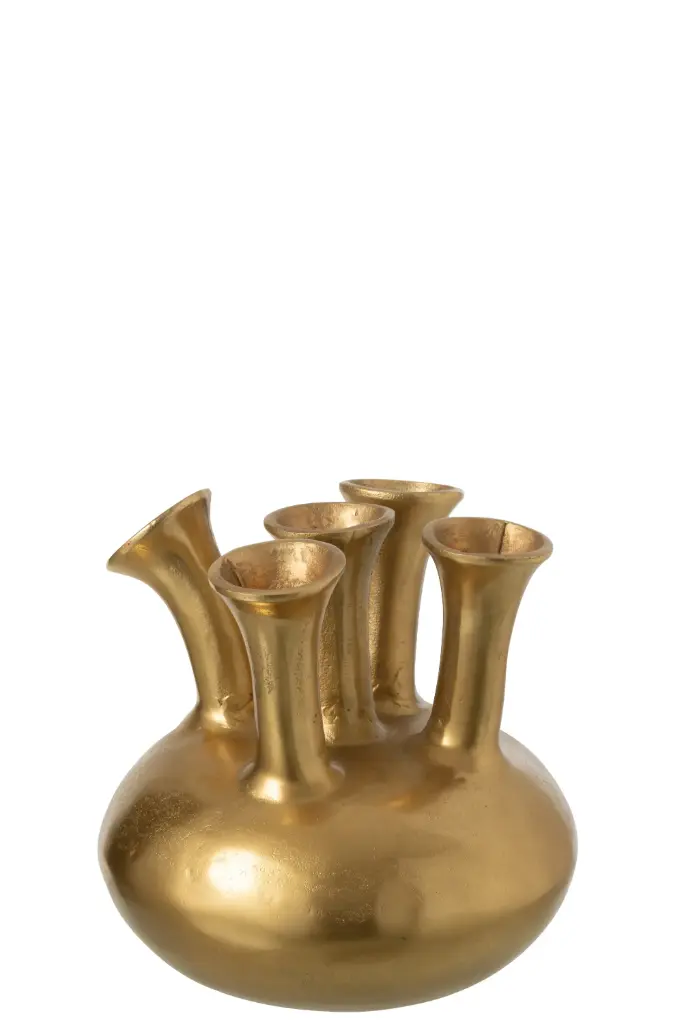 VASE TULIP ALUMINIUM GOLD (33x33x32cm)