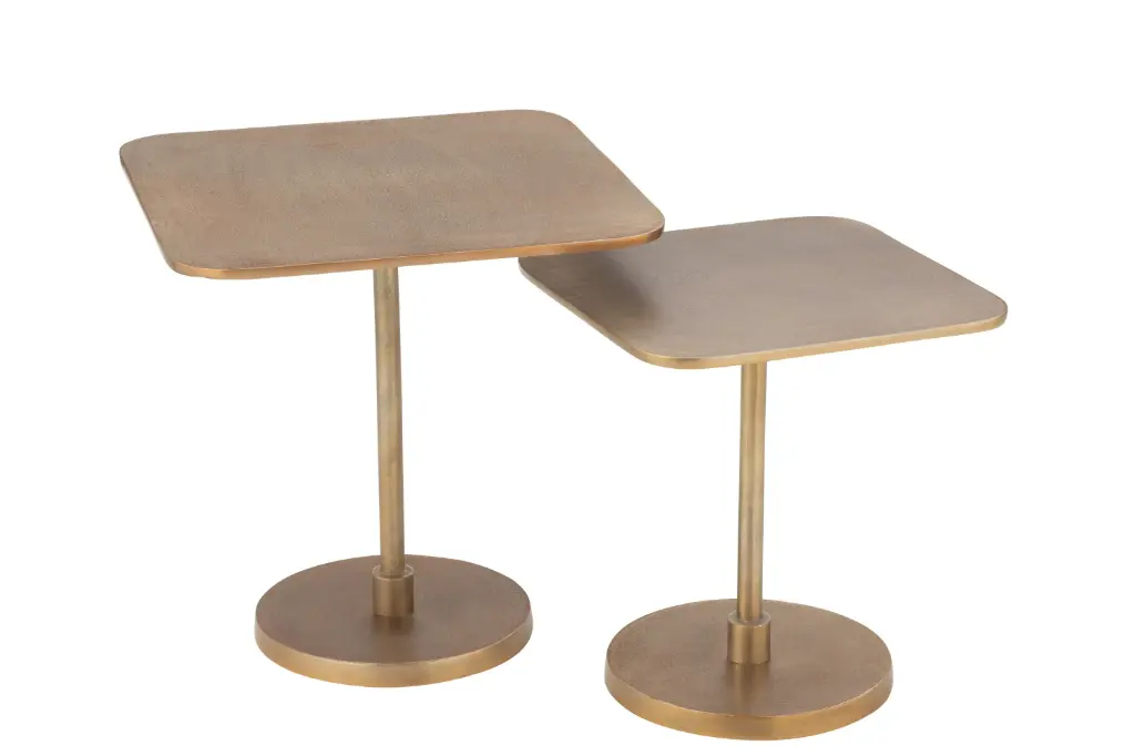 S/2 TABLES ALU GOLD (50x50x50cm)