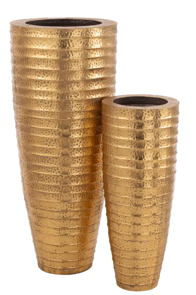 S/2 METAL VASES METAL GOLD (50,5x50,5x122cm)