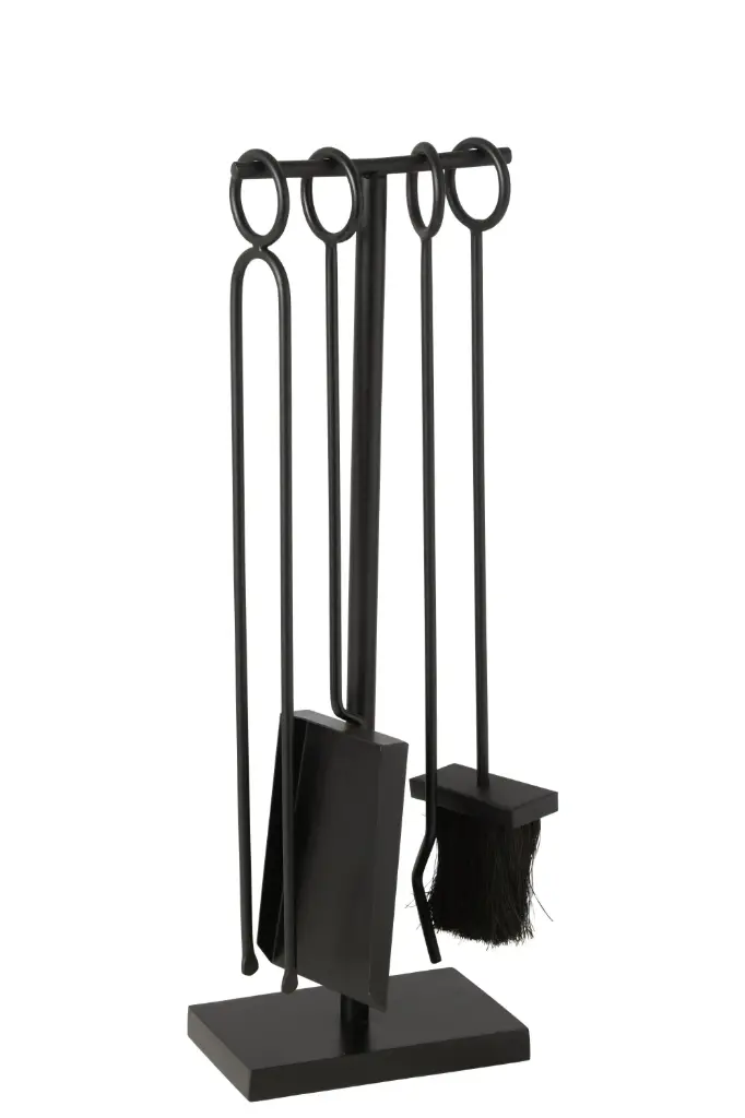FIREPLACE TOOLS METAL NOIR (20x13x61cm)