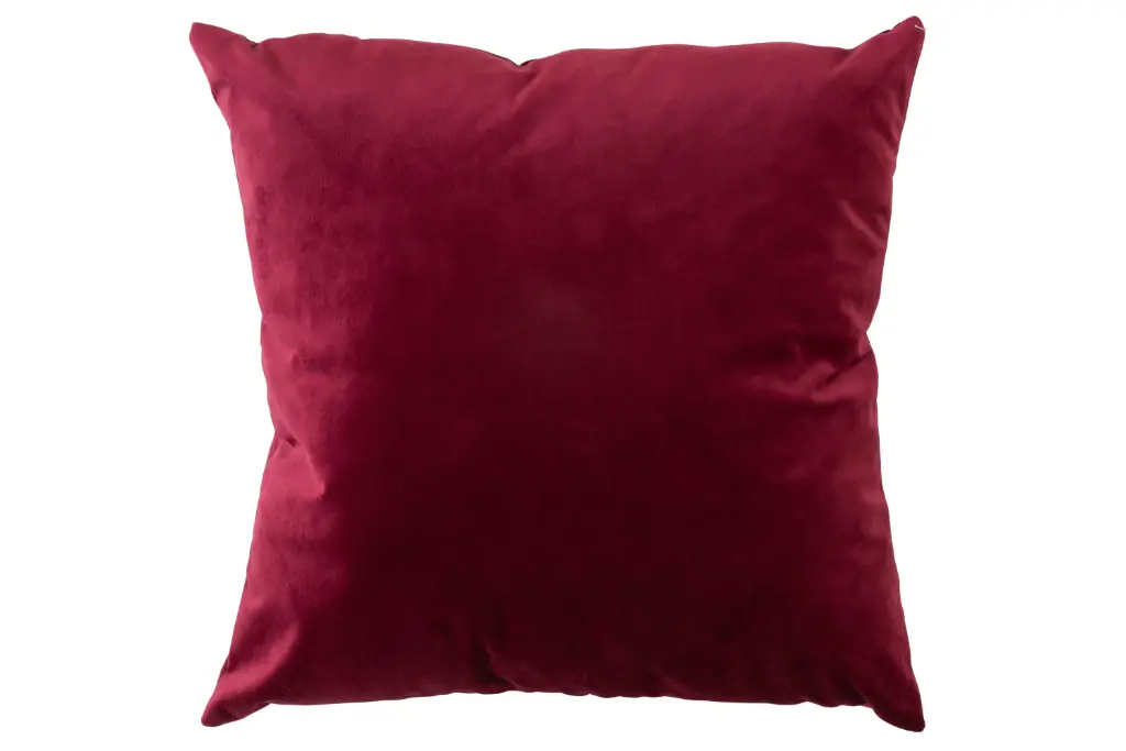CUSHION SQUARE VELVET RED/BUR (45x45x1cm)