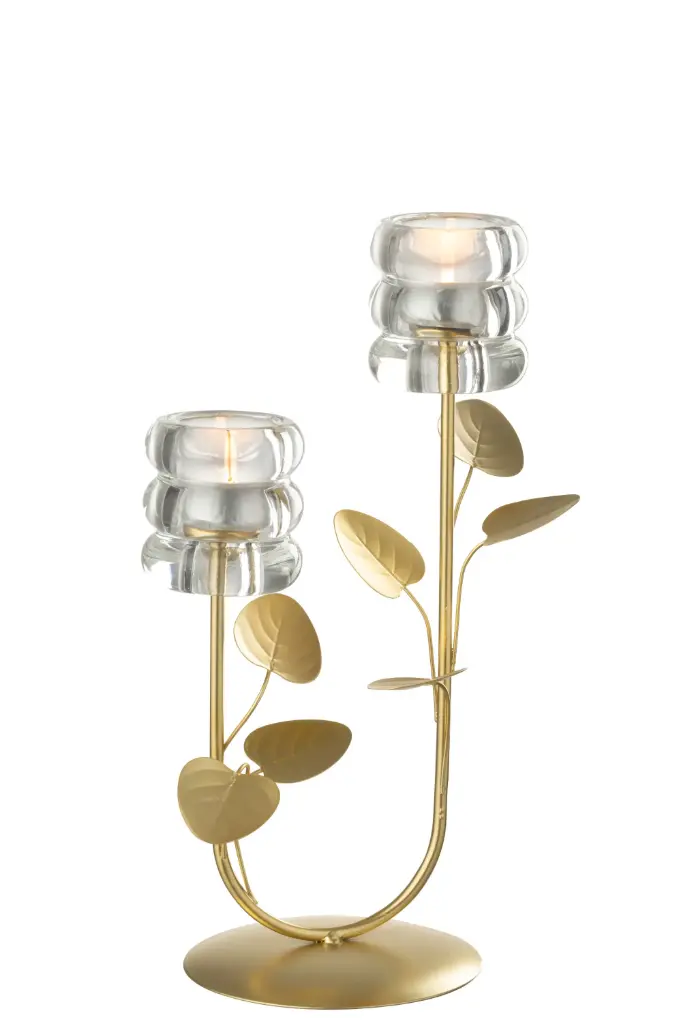 CAND HOLD BR & LF 2 P GD/TR (18x12,5x31cm)