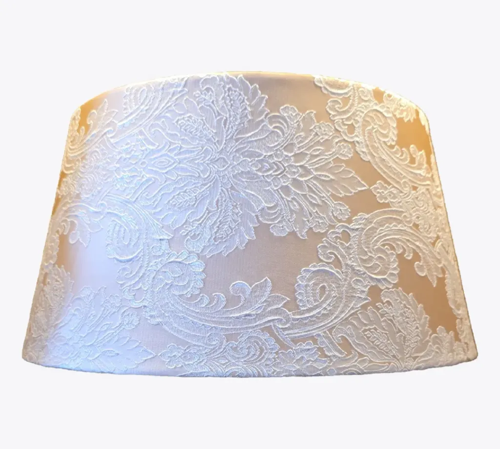 Ivory White with Embossed Floral Lac lampshade 50x40x26 cm