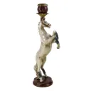 Candle holder circus horse, white polyresin, 15x9.5x35.5cm