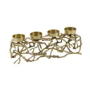 Candle stand for 4 candles aluminium, gold-finish, 60x35x16 cm