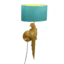 Wall lamp Percy, gold/turquoise polyresin, 33x27x70 cm