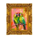 Painting Parrots acryl on canvas, 44x54 cm