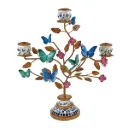 Candle holder butterflies poly/metal, 35x11.5x39cm