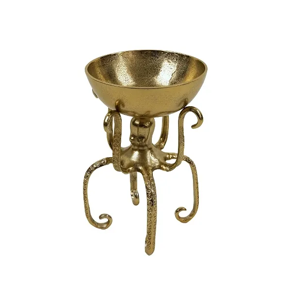 Bowl Octopus, gold Aluminium, 24x23,5x36cm