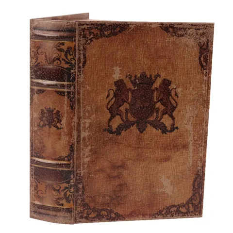 [10086609] Book Storage Box Coat of Arms 23x16.5x5.5 cm - Brown