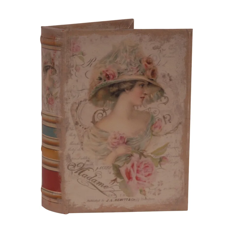 [10507908] Book Storage Box Lady 20x14x4cm - Pink