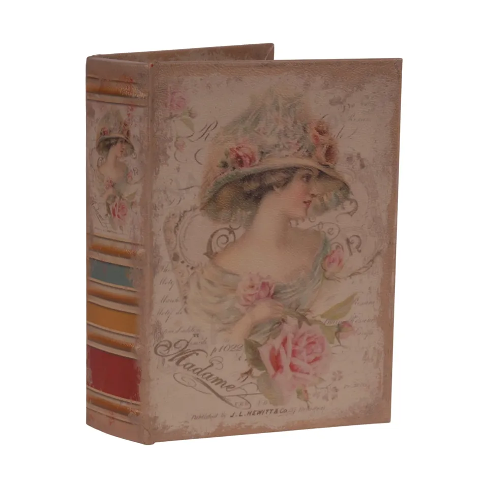 [10513908] Book Storage Box Lady 23x16.5x5.5 cm - Pink