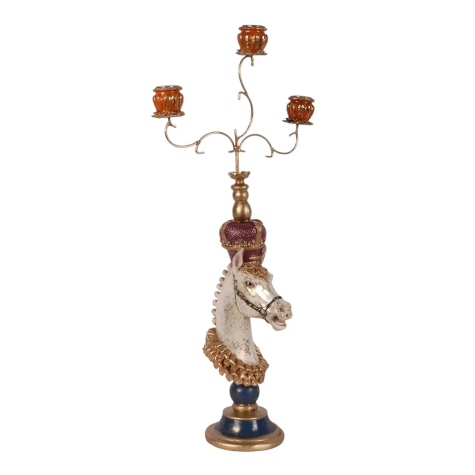 [12655659] Horse Candle Holder 55 cm - Resin - Multi Colour Polyresin 55x16 cm