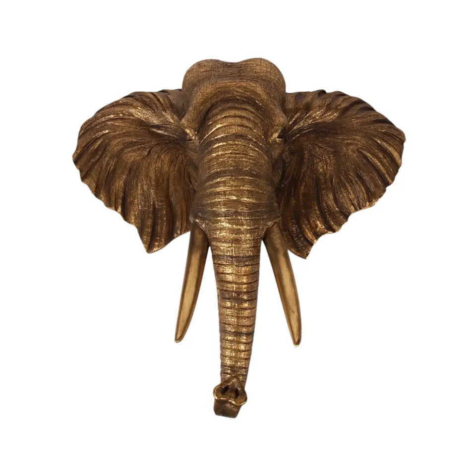 Elephant Ornament - Gold - Resin  62.5x20x61cm