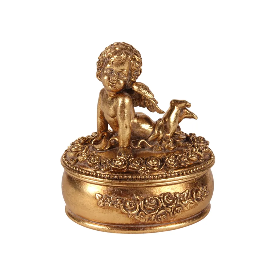 [13161355] Angel Jewelry Box 12,5 cm - Gold - Resin (cm, HxWxD): 12.5x10x11