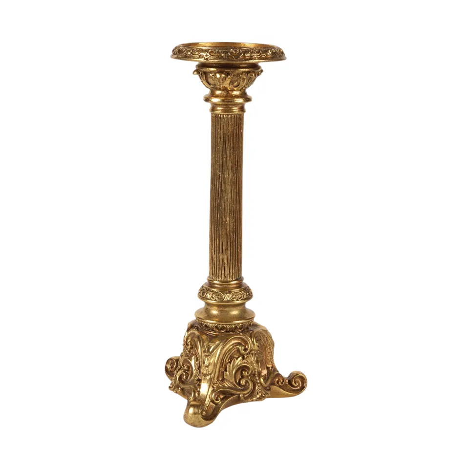 [13484355] Candle Holder M 31 cm - Gold - Resin