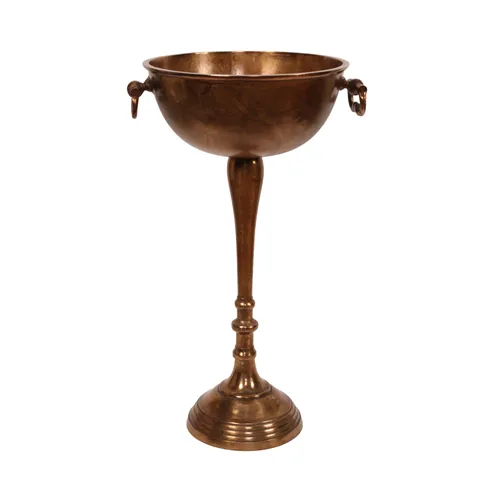 [14103416] Bowl on Stand 73 cm - Antique Bronze - Aluminium