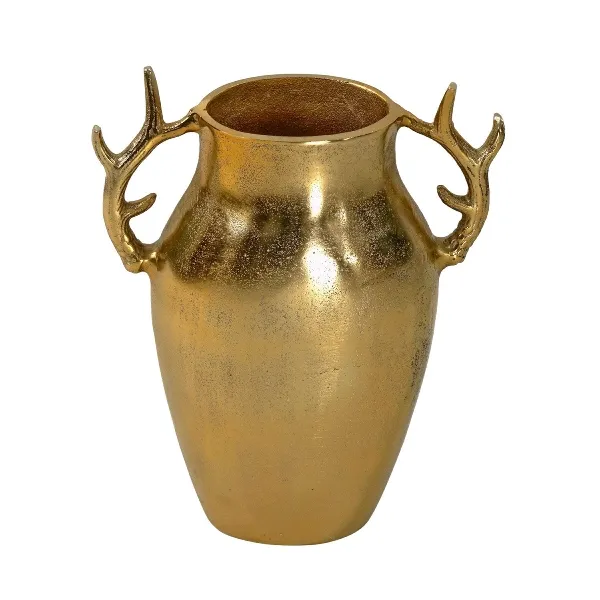 [56544] Vase antler, gold aluminium, 31x14x42cm