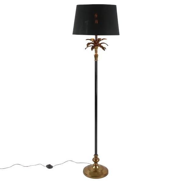 [49076] Floor lamp Palm, black/gold aluminium, 40x157cm