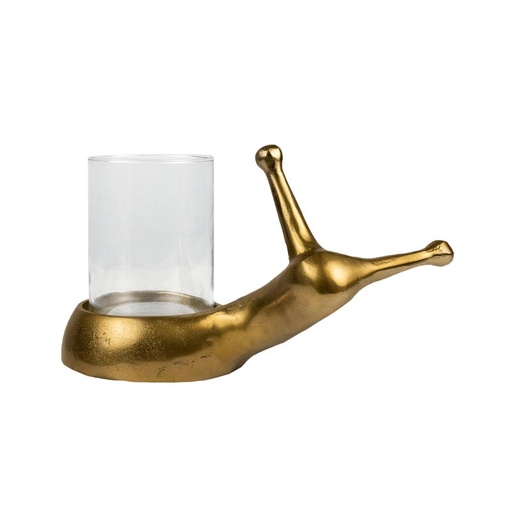 [001-21-4657-BRONZE] Votive snail ALU RAW/BRONZE 27x12x13
