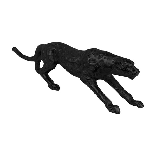 [001-21-4370-M-BLACK] Decorative leopard ALU RAW/MATT BLACK 49x10x14
