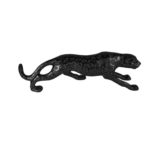 [001-21-4370-S-BLACK] Decorative leopard ALU RAW/MATT BLACK 41x9x12