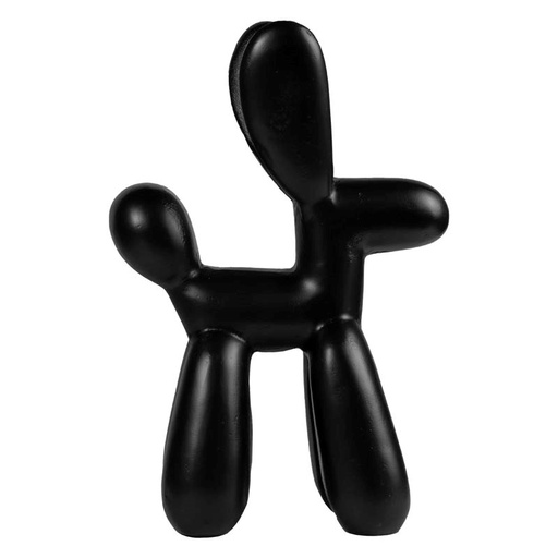 [001-22-4782-L-BLACK] Decorative dog ALU RAW/MATT BLACK 40x19x57