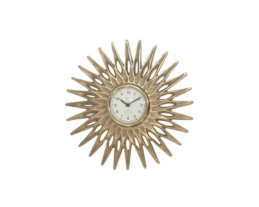 [200-20-035-BRASS] Wall clock sun ANT.BR  33x1x33