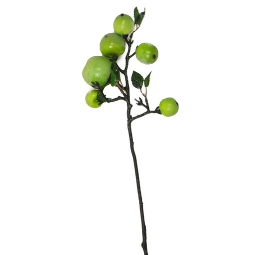 [399-22-014] Decorative berries green apple single stem 57cm
