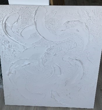 [034-22-036-S] Wall decoration textured white 100x100