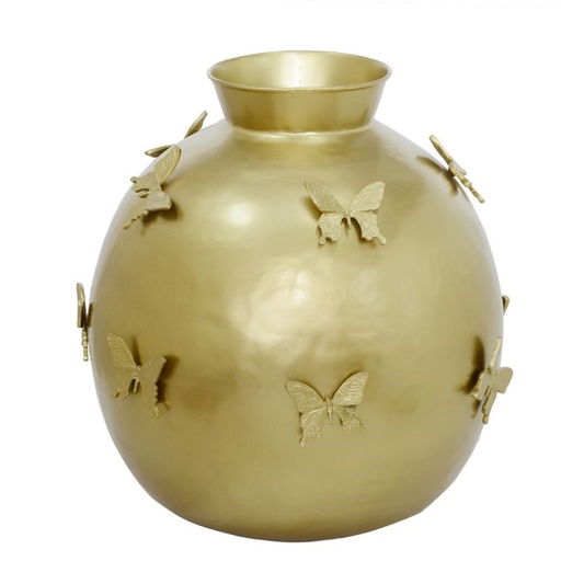 [001-21-4686-L-BRONZE] Vase w/butterfly ALU/BRONZE 63x63x64