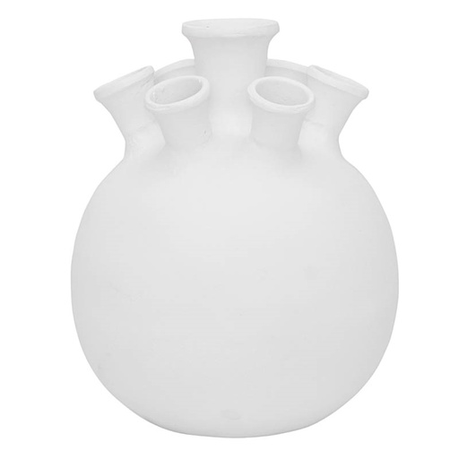 [001-22-4515-L-MATTWHITE] Vase 7 mouth ALU RAW/MATT WHITE 31x31x37