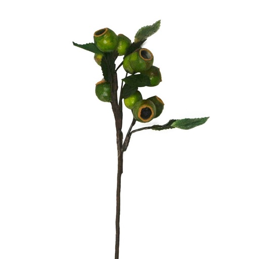 [399-22-013] Decorative berries green apple single stem 37cm