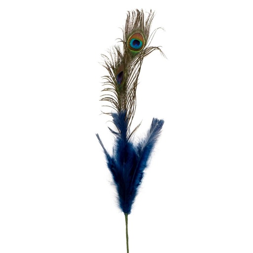 [344-21-183] Decorative branch peacock feathers green