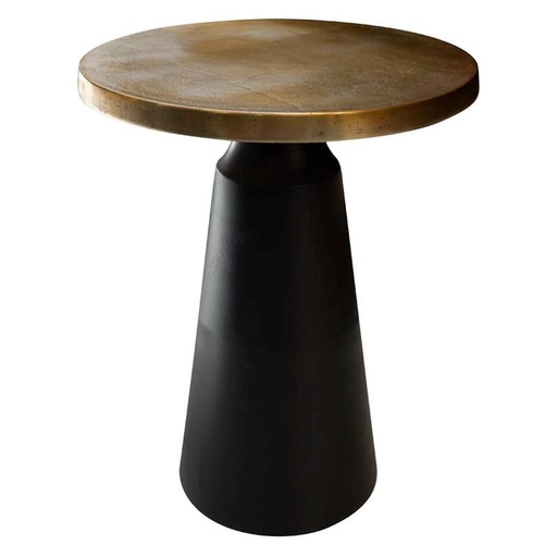 [001-22-4919-GOLDMATTBLACK] Side table ALU RAW/ANT.GOLD/MATT BLACK 40x40x53