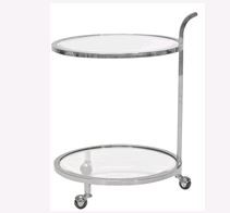 [038-15-057] Trolley w/glass SS/POL 51x51x72