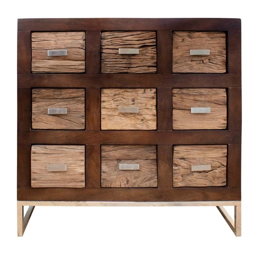 [371-21-044] Chest reclaimed wood SS legs 80x35x85