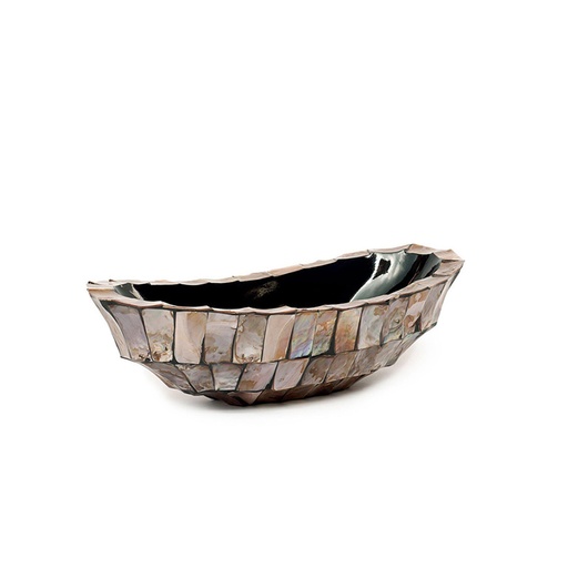 [PV40.921103] Vase Barge oval Mother of pearl Brown L46
