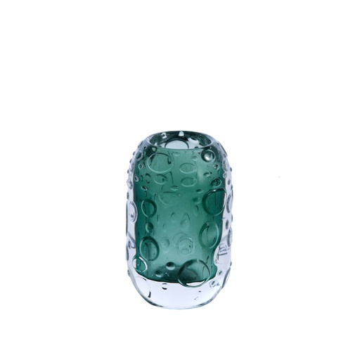 [7764378] Tealight Ø8x13 cm FINLEY glass dark green