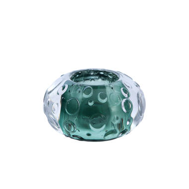[7764278] Tealight Ø10x6 cm FINLEY glass dark green