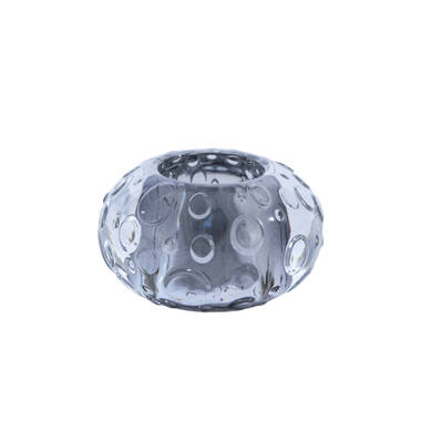 [7764231] Tealight Ø10x6 cm FINLEY glass grey