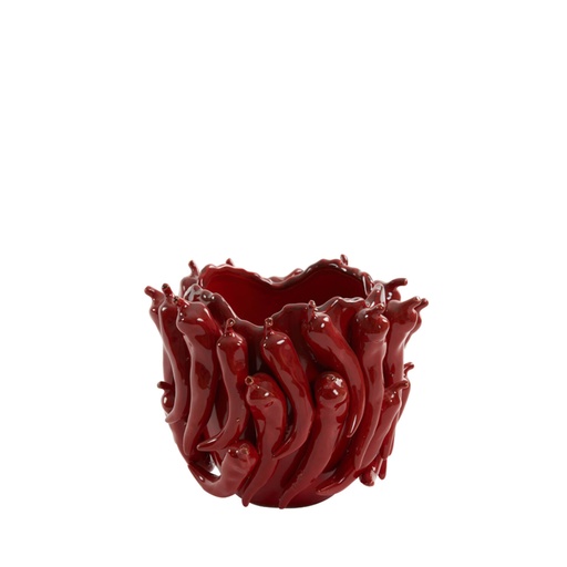 [5851076] Vase deco 25,5x24,5x20,5 cm PEPPER ceramics red
